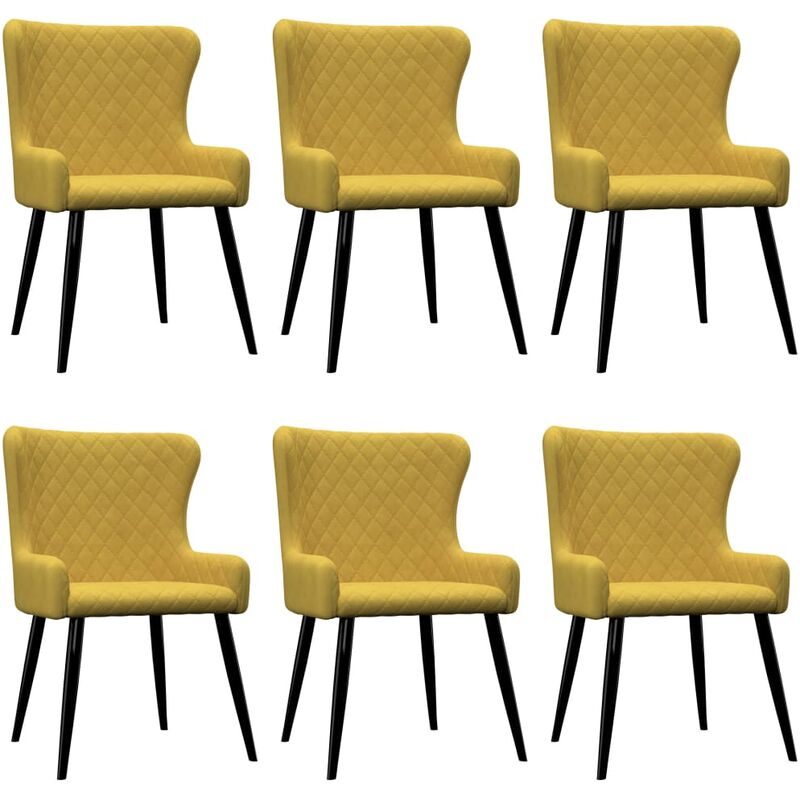 

sillas de comedor 6 unidades terciopelo amarillo - Rogal