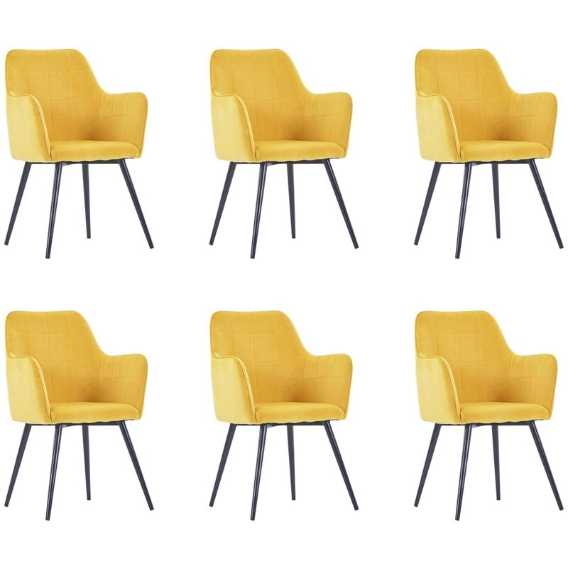 

sillas de comedor 6 unidades terciopelo amarillo - Rogal