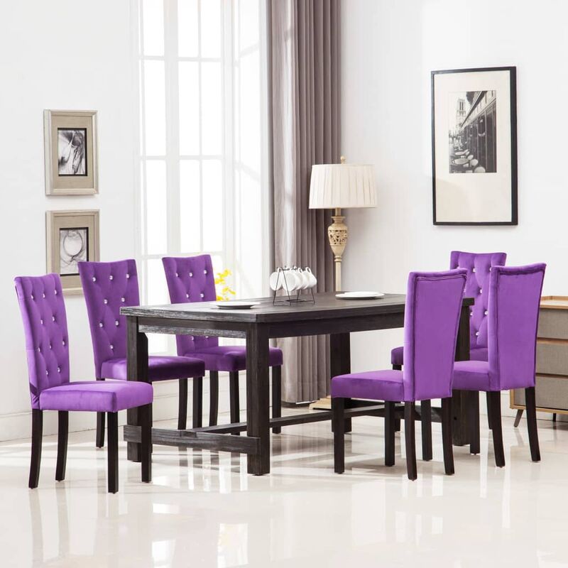 

Rogal - sillas de comedor 6 unidades terciopelo morado