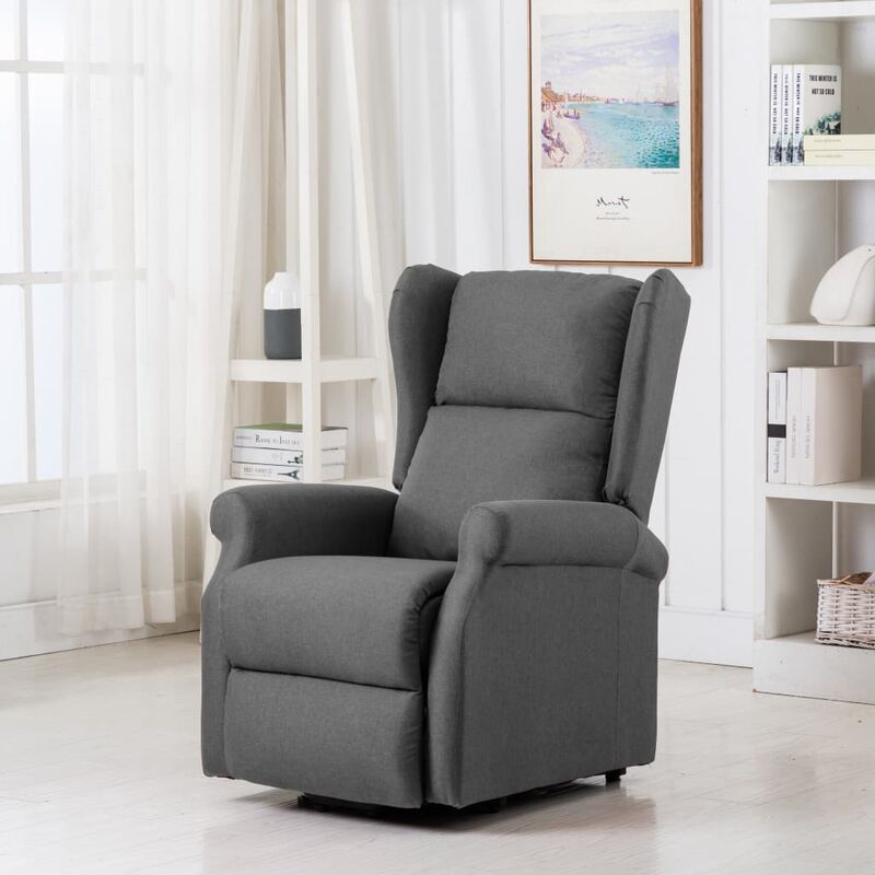 

sillón con sistema de elevación tela gris claro - Rogal