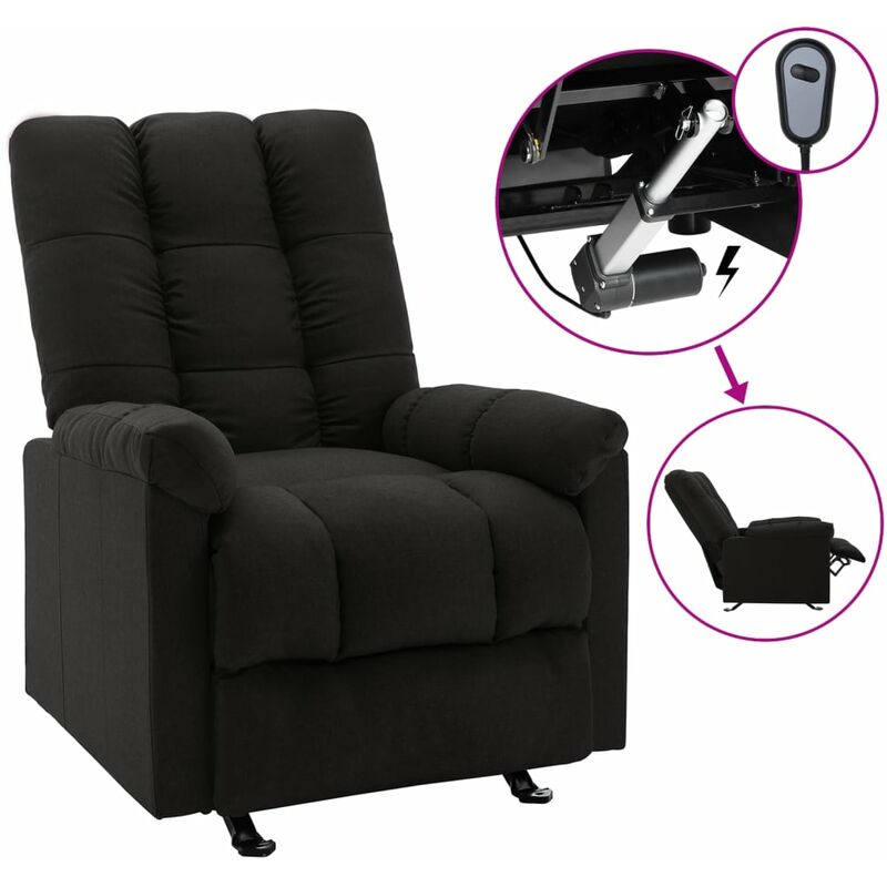 

sillón eléctrico reclinable de tela negro - Rogal