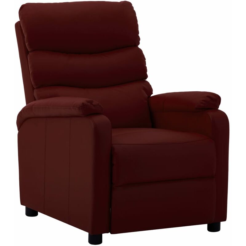 

Rogal sillón reclinable de cuero sintético rojo vino tinto Rogal