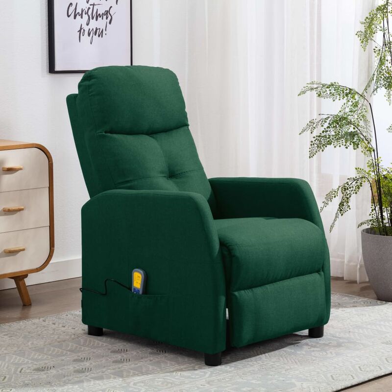 

Rogal - sillón reclinable de masaje de tela verde oscuro