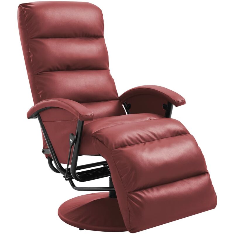 

sillón reclinable para tv de cuero sintético color vino tinto - Rogal