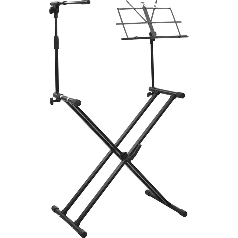 

Rogal soporte de teclado con soporte de micrófono y atril Rogal