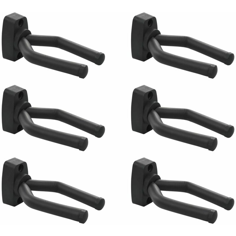 

soportes para colgar la guitarra 6 unidades acero negro - Rogal