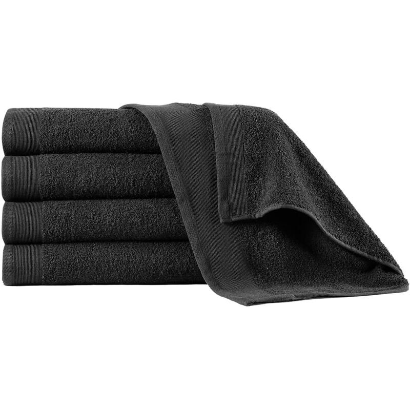 

toallas de ducha 5 uds algodón negro 450 g/m² 70x140 cm - Rogal