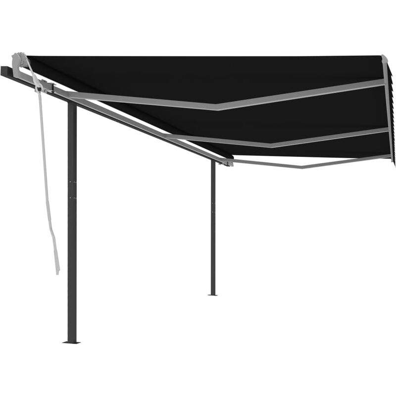 

toldo automático retráctil con postes gris antracita 6x3 m - Rogal