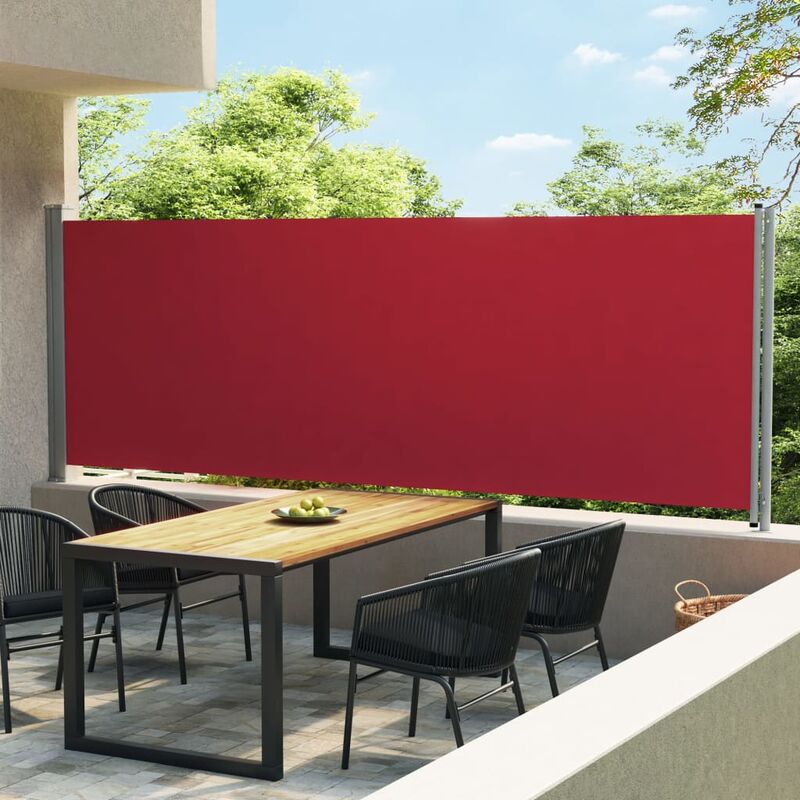 

toldo lateral retráctil para patio rojo 600x160 cm - Rogal