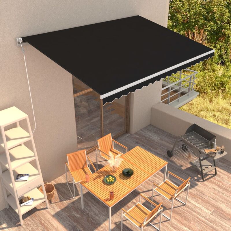 

toldo retráctil automático gris antracita 450x300 cm - Rogal