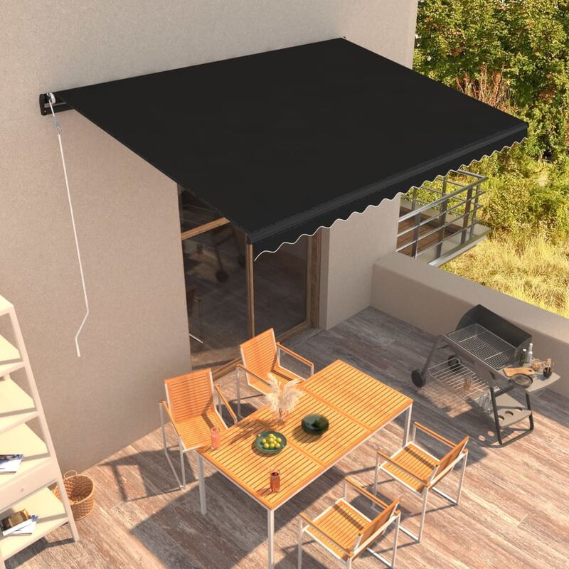 

toldo retráctil automático gris antracita 500x300 cm - Rogal