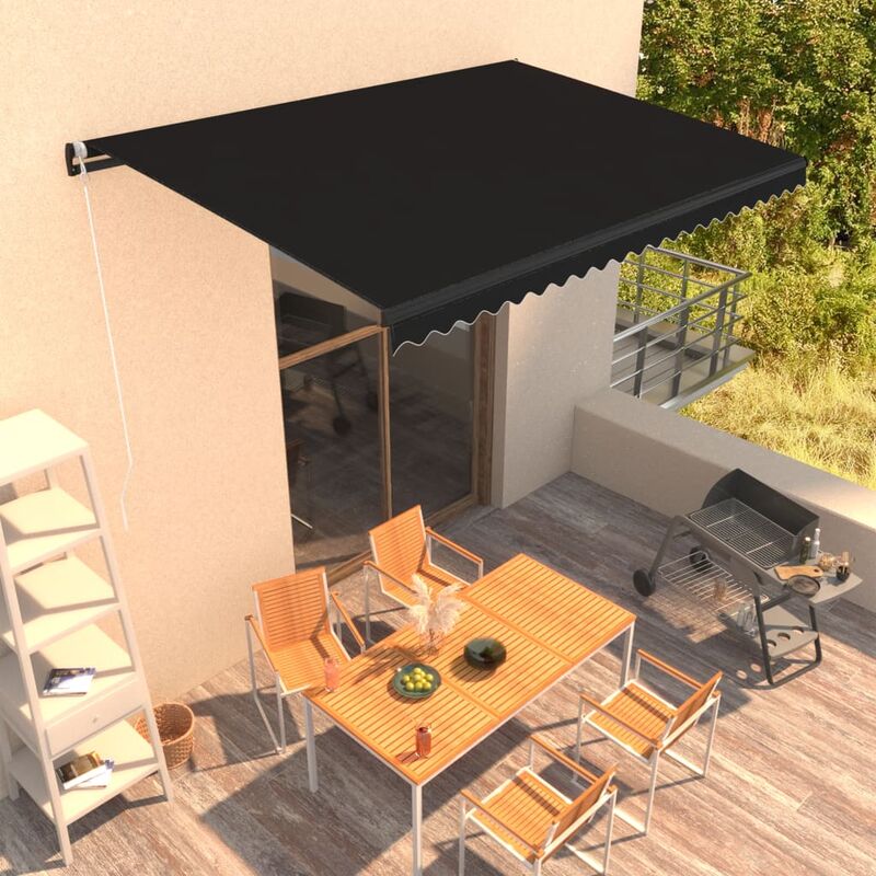 

toldo retráctil manual gris antracita 450x300 cm - Rogal