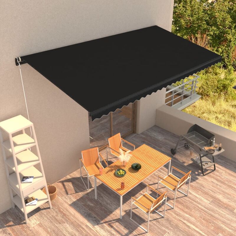 

toldo retráctil manual gris antracita 600x300 cm - Rogal