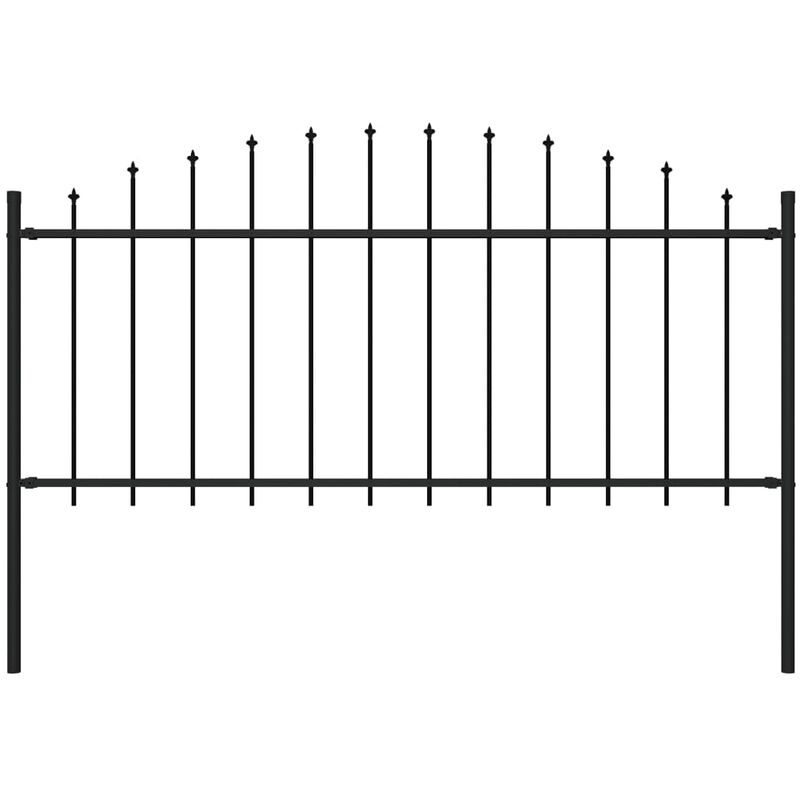 

valla de jardín con puntas acero negro (0,5-0,75)x1,7 m - Rogal