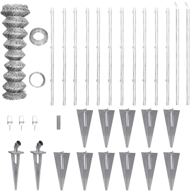 

valla metálica con estacas postes acero galvanizado 25x1,5 m - Rogal