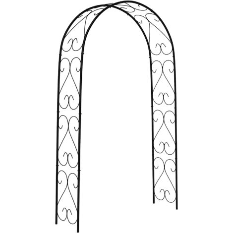 Rogenbogen Gartenbogen Torbogen, Vintage Design, 125 x 37 x 230 cm, Schwarz
