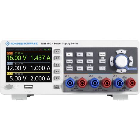 Rohde & Schwarz NGE103B Alimentatore da laboratorio regolabile 0 - 32 V/DC 0 - 3 A 100 W USB OVP, Controllo remoto Num.