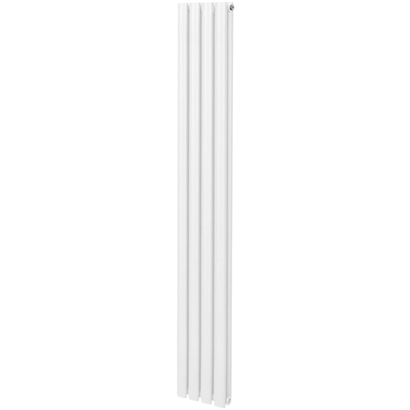 Monster-shop - Röhrenheizkörper Oval 1800 X 240mm Vertikaler Wandheizkörper Paneelheizkörper Glänzend Weiß Kohlenstoffstahl Wohn- Badezimmer