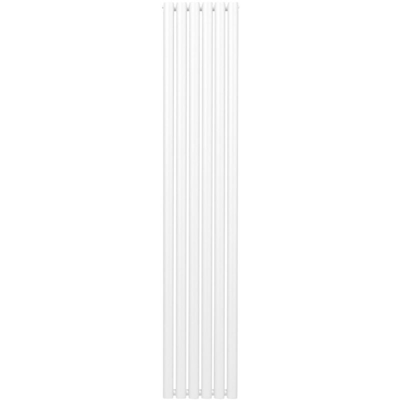 Monster-Shop Röhrenheizkörper Oval 1800 X 360mm Vertikaler Wandheizkörper Paneelheizkörper Glänzend Weiß Kohlenstoffstahl Wohn- Badezimmer Küche [inkl.