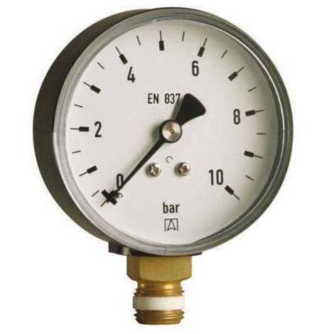 Rohrfedermanometer RF 80 0/10bar G1/2B rad Kl.2,5