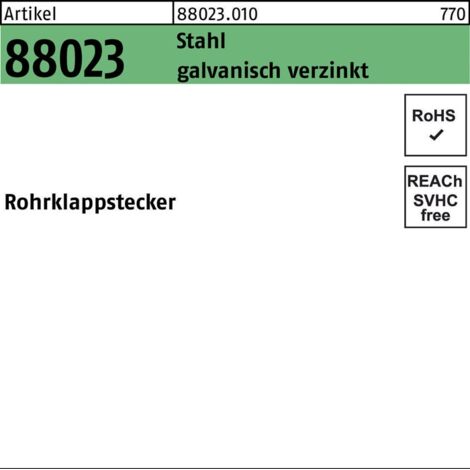 Rohrklappstecker Stahl 6 x 45 x 22 galvanisch verzinkt gal Zn S 50 Stk
