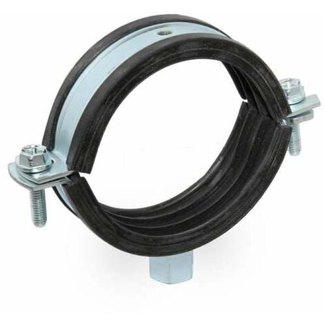 SANUNDO Rohrschelle 108-114mm einteilig Schelle verzinkt mit Schallschutzeinlage mit Automatic M8/10 3403114