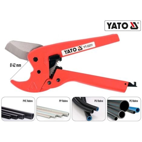 YATO Profi PVC-Rohrabschneider Rohrschere Rohrschneider Schneidzange bis 63mm 