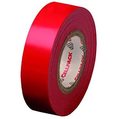 Rojo cinta aislante CELLPACK 15X10X0,15 de PVC 145827