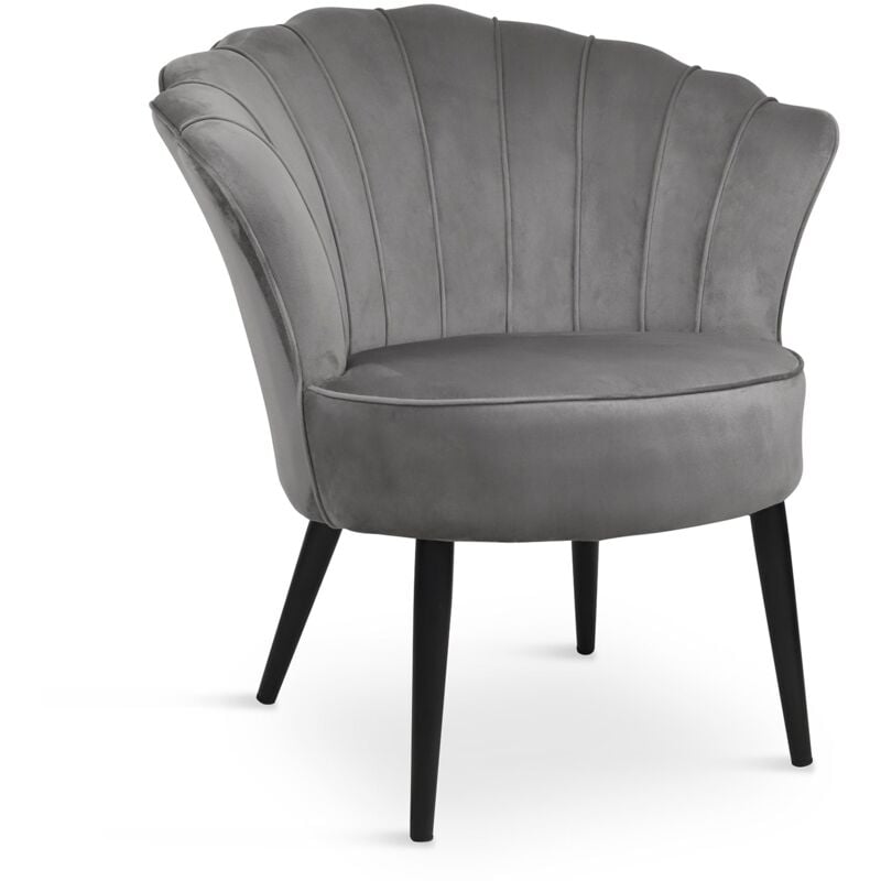 Deco In Paris - rokia - Fauteuil design en velours gris rokia