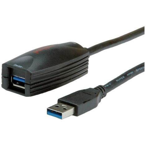 roline 12.04.1096 câble USB 3.0 actif noir 5 mètres