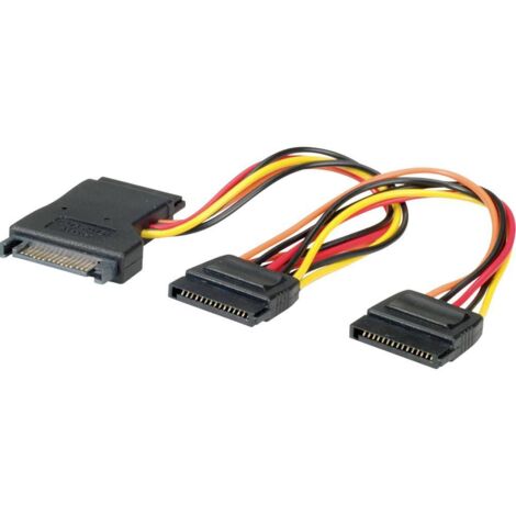 Roline disque dur Câble de raccordement [2x Alimentation SATA femelle 15 pôles - 1x Alimentation SATA mâle 15 pôles] 0.30 m Y194212