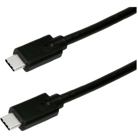 Roline green Câble USB-C USB 3.2 Gen2 (USB 3.1 Gen2) USB-C® mâle 2.00 m noir blindé, sans halogène, gaine TPE 11.44.9073 V944563