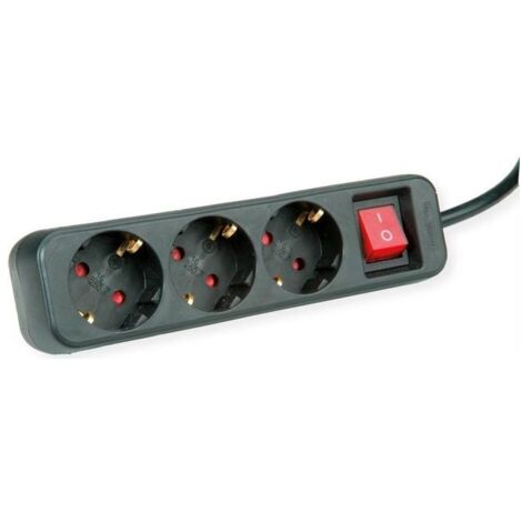 Roline Power Strip 3x con Switch Nero 1.5mt Shuko
