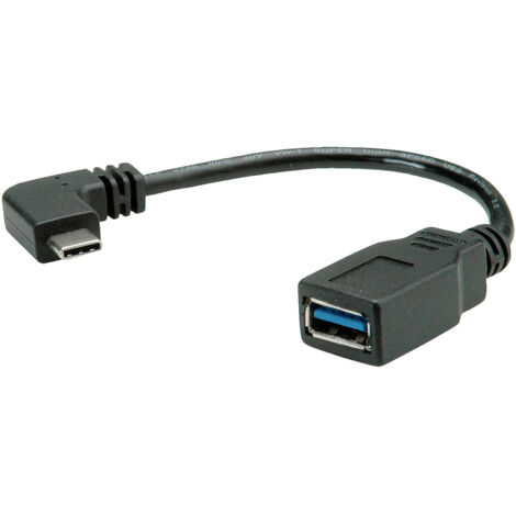 Roline USB-Kabel  USB 3.2 Gen1 USB-C® Stecker, USB-A Buchse 0.15 m Schwarz  11.02.9031