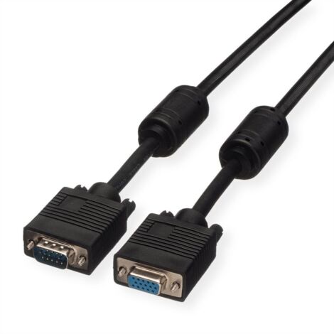 ROLINE VGA-Kabel HD15 ST - BU mit Ferritkern 10m
