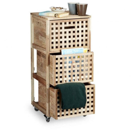Roll container 3 scomparti noce
