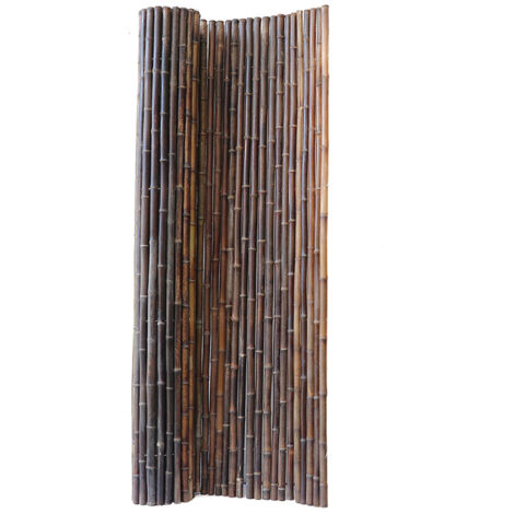 Roll of Bamboo Screen for garden fencing - L200 x W3 x H200 cm - Black