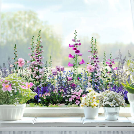 roll of plant window stickers, static cling stickers for morning glory, flower window film, suitable for doors and balconies