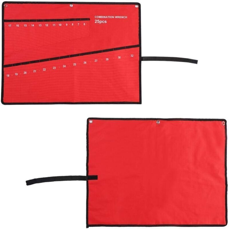 Roll-up tool bag for wrenches, multi-pocket adjustable wrench storage organizer for carpenters and DIY enthusiasts (25 pockets)
