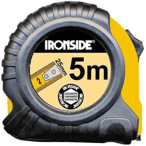 Rollbandmaß mit Stop 8 m, 25mm Band, gummiertes Gehäuse