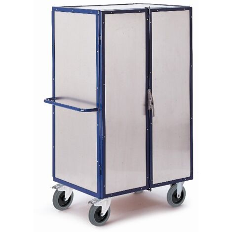 Rollcart Aluminiumschrankwagen mit 4 Etagenböden 980x700mm 2 Türen und Zylinderschloss
