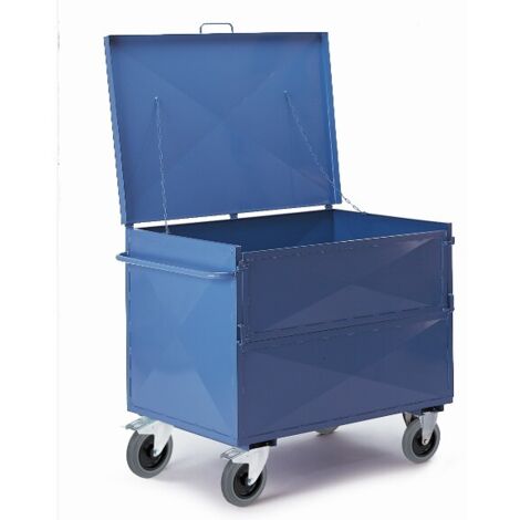 Rollcart Blechkastenwagen halb geklappt mit Deckel 990x680mm