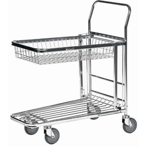 Rollcart C+C Wagen mit 2 Ladeflächen 750x350 / 670x310x120mm Rohr/Draht