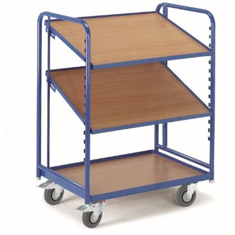 Rollcart Eurokastenwagen mit 2 neigbaren Ladeflächen in Buchendekor 410x620mm