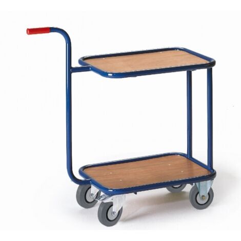 Rollcart Griffroller mit 2 Ladeflächen 600x500mm im Buchendekor
