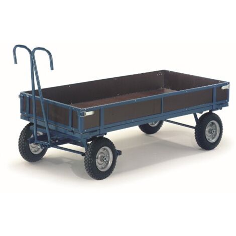 Rollcart Handpritschenwagen mit Holzbordwänden 1960x960 mm Ladefläche Vollgummi