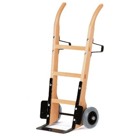 Rollcart Holzsackkarre -120- aus Buchenholz mit Vollgummibereifung 370x140mm Stahlblechschaufel