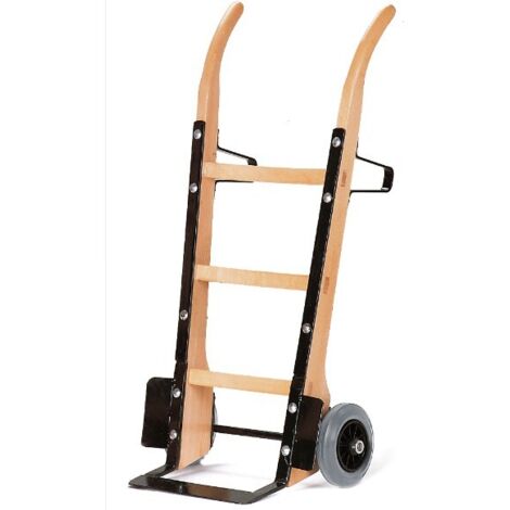 Rollcart Holzsackkarre -121- aus Buchenholz Vollgummi 370x140mm Stahlblechschaufel mit Beschlag über Gesamthöhe