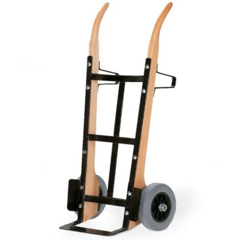 Rollcart Holzsackkarre -141- aus Buchenholz 1350mm hoch Vollgummi 370x140mm Stahlblechschaufel mit Beschlag über Gesamthöhe