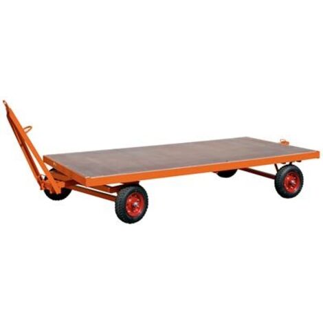 Rollcart Industrieanhänger mit 1-Achs- Drehschemel- Lenkung  2000x1000mm Vollgummi 5000kg Tragkraft